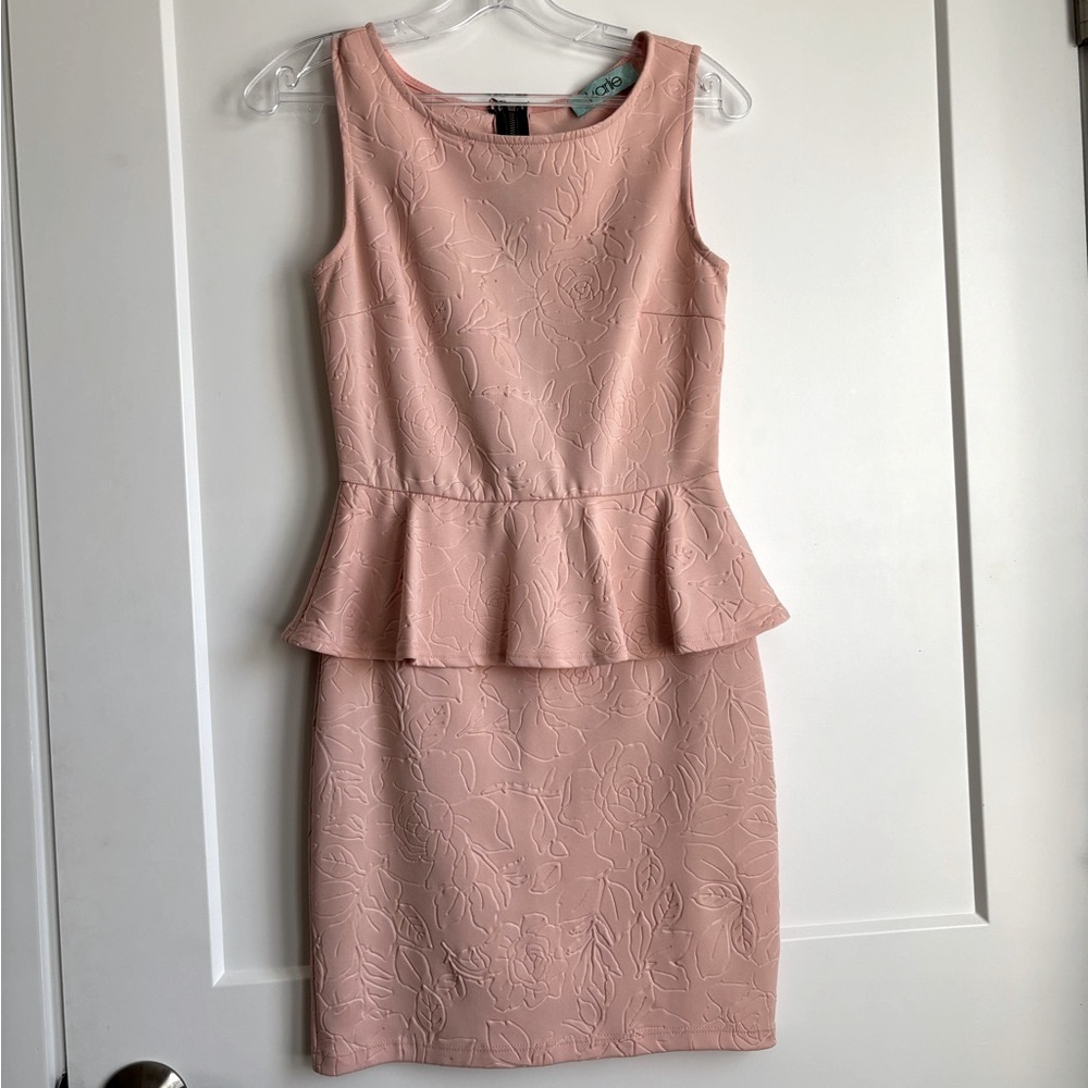 Peachy pink Karlie peplum dress